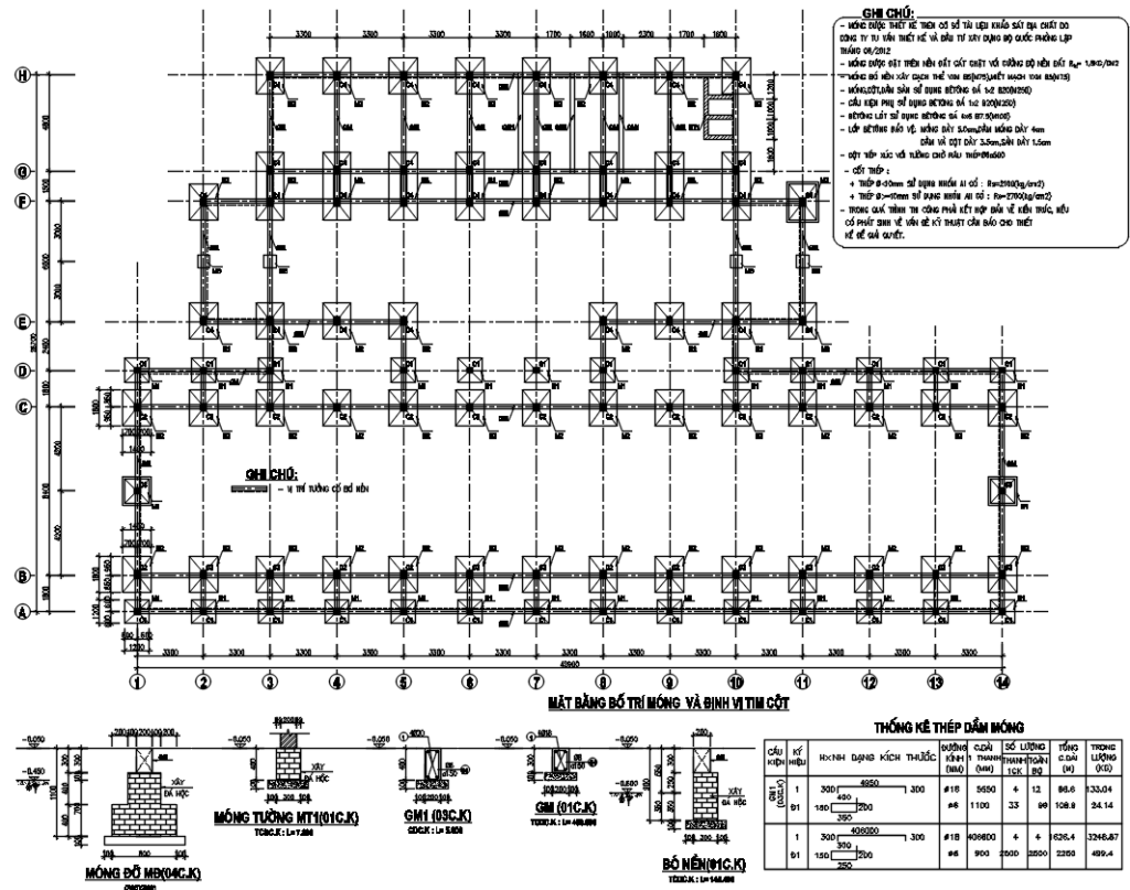 bản vẽ kết cấu nhà kho 42.9m x 26.7m