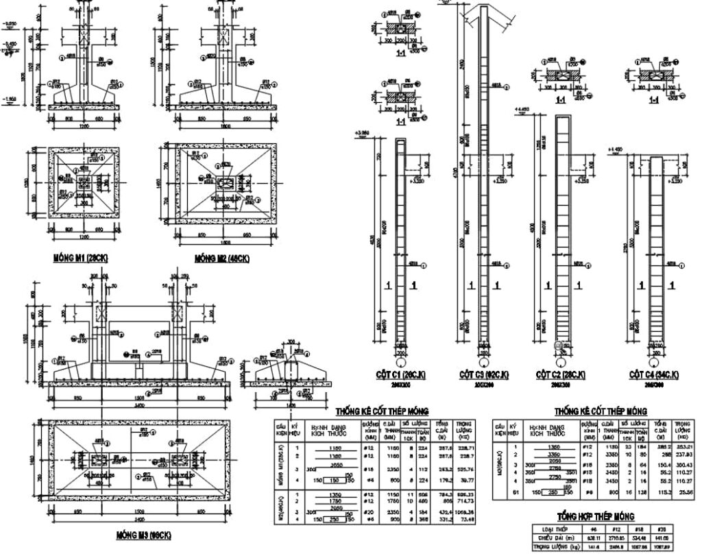 bản vẽ kết cấu nhà kho 42.9m x 26.7m